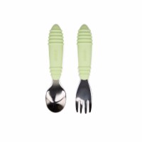 Bumkins Stainless Toddler Steel Fork and Spoon Heads - Light Green