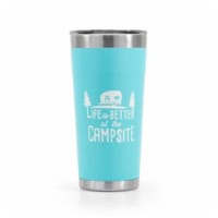 Camco 126.3057 20 oz Life is Better at the Campsite Tumbler, Blue