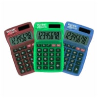 Victor Technology 8-Digit Dual Powered Large LCD Handheld Calculator - Assorted