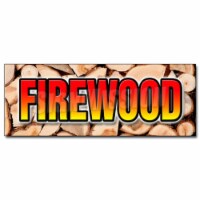 SignMission 24 in. Firewood Decal Sticker - Fire Wood Split Hickory Cord Delivered Stacked