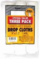 Z-Pro Global Guard Clear Rolled Plastic Drop Cloth - 3 Pack Perspective: Main