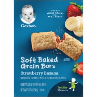 Gerber Snacks for Toddler Soft Baked Grain Bars Strawberry Banana Perspective: Main