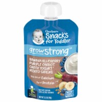 Gerber® Strong Banana Blueberry Purple Carrot Greek Yogurt Mixed Grains Toddler Food Pouch Perspective: Main