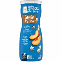 Gerber® Grain and Grow™ Crawler Peach Puffs Snack Cannister Perspective: Main