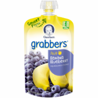 Gerber Grabbers Banana Blueberry Squeezable Puree Pouch Perspective: Main