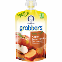 Gerber Grabbers Apple & Sweet Potato with Cinnamon Squeezable Puree Pouch Perspective: Main