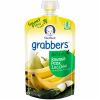 Gerber Grabbers Banana Pear & Zucchini Squeezable Puree Pouch Perspective: Main