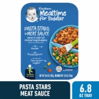 Gerber Mealtime for Toddler Pasta Stars in Meat Sauce and a side of Mixed Vegetables Toddler Food Perspective: Main