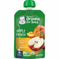 Gerber Organic 2nd Foods Fruit Apples & Summer Peaches Baby Food 3.5 oz. Pouch Perspective: Main