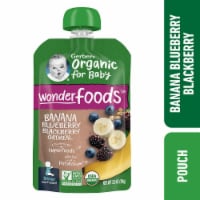 Gerber® Wonder Foods Organic Banana Blueberry Blackberry & Oatmeal Stage 2 Baby Food Pouch