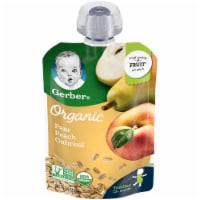 Gerber 2nd Food Organic Pear Peach Oatmeal Pouch Perspective: Main