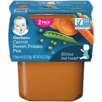 Gerber Sitter 2nd Foods Carrot Sweet Potato & Pea Baby Food (8 Pack) Perspective: Main
