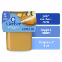 Gerber 2nd Foods Natural for Baby Baby Food Pear Zucchini Corn 4 oz Tubs (2 Pack) Perspective: Main