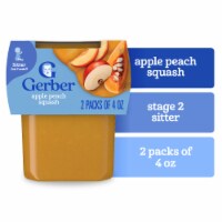 Gerber 2nd Foods Natural for Baby Baby Food Apple Peach Squash 4 oz Tubs (2 Pack) Perspective: Main