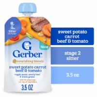 Gerber Stage 2 Baby Food Sweet Potato Carrot Beef & Tomato Baby Food Pouches Puree Perspective: Main