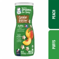 Gerber Baby Snacks Organic Puffs Peach Baby Food Perspective: Main