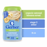 Gerber 2nd Foods Organic for Baby Grain & Grow Oatmeal Baby Cereal Banana Canister Perspective: Main