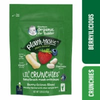 Gerber Toddler Food Organic Lil Crunchies Plant-tastic Berry Blend Toddler Snacks Perspective: Main