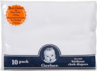 Gerber Childrenswear Birdseye Flat Fold Cloth Diapers - White Perspective: Main