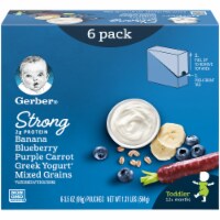 Gerber® Strong Toddler Banana Blueberry Purple Carrot Greek Yogurt Mixed Grains Food Pouches Perspective: Main