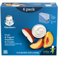Gerber Toddler Fruit & Yogurt Peaches & Cream Food Pouches 6 Count Perspective: Main