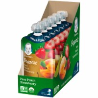 Gerber Organic 2nd Foods Fruit Pears Peaches & Strawberries Baby Food Perspective: Main