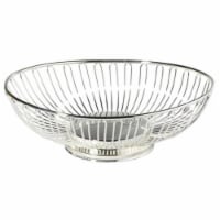 Leeber 85190 Elegance Silver Plated Oval Wire Basket, 11 in.