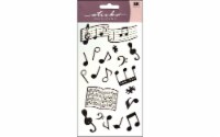 EK Success Sticko Silhouette Musical Notes Sticker Sheet - 19 Piece - Black/White Perspective: Main