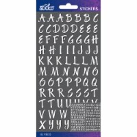 Sticko Alphabet Stickers-White Foil Brush Small