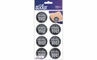 Sticko Chalk Thank You Sticker Sheet -6 Piece - Black Perspective: Main