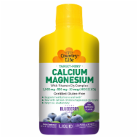 Country Life Wild Blueberry Calcium 1000 mg Magnesium 500 mg with Vitamin D3 400 IU Liquid Perspective: Main