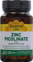 Country Life Zinc Picolinate 25 mg Tablets