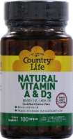 Country Life natural Vitamin A & D3 Softgels 10000 IU Perspective: Main