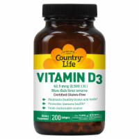 Country Life Vitamin D3 Softgels 2500 IU