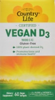 Country Life Vegan D3 Softgels 5000 IU 60 Count