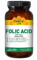 Country Life Folic Acid Tablets 100 Count