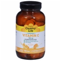 Country Life® Chewable Vitamin C Juicy Orange Flavor Wafers 500mg