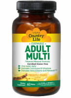 Country Life Chewable Adult Multi Vitamin / Mineral Formula Pineapple-Orange Flavor Wafers Perspective: Main