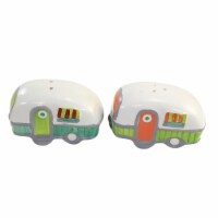 Tabletop Camper Salt And Pepper Set Ceramic Travel Vacation Rv 03178