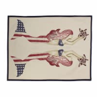 Patriotic Mermaid Stars And Red White Blue American Flag 4th of July Kitchen Tea Towel