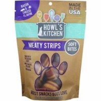 Scott Pet Products TT98721 6 oz Howls Kitchen Meaty Strips Bacon & Cheese Flavor Dog Treats