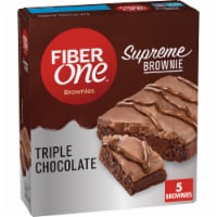 Fiber One Supreme Brownies Triple Chocolate Snack Bars Perspective: Main