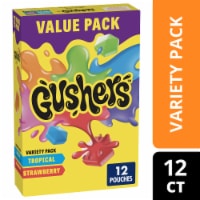 Gushers Gluten Free Strawberry Splash and Tropical Fruit Flavored Snacks Variety Pack Kids Snacks