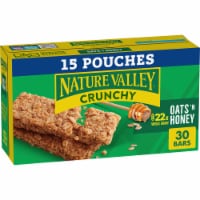 Nature Valley Whole Grain Oats 'n Honey Crunchy Granola Bars Bulk Lunch Box Snacks Perspective: Main