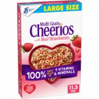 Multi Grain Cheerios with Strawberries Gluten Free Breakfast Cereal Perspective: Main
