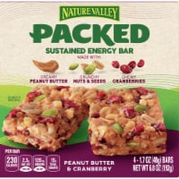 Nature Valley Packed Peanut Butter and Cranberry Sustained Energy Bars Perspective: Main