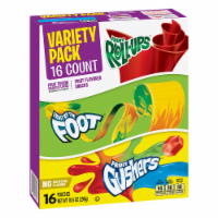 Betty Crocker Variety Pack of Fruit Roll-Ups Fruit By The Foot and Gushers Value Pack 16 Count Perspective: Main