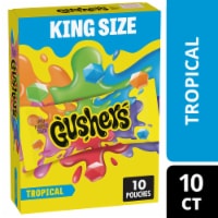 Gushers Fruit Flavored Snacks Tropical Flavor King Size Pouches Perspective: Main