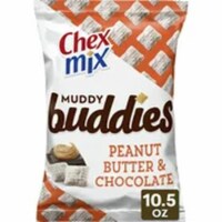 Chex Mix Peanut Butter and Chocolate Muddy Buddies Individual Snack Bag Lunch Box Snack Perspective: Main