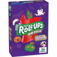 Fruit Roll-Ups Mini Rolls Screamin' Strawberry Fruit Flavored Halloween Snacks Perspective: Main